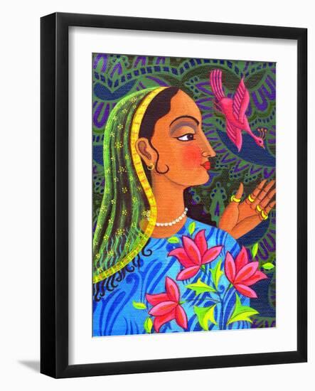 Maharani with Magenta Bird, 2011-Jane Tattersfield-Framed Giclee Print