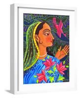 Maharani with Magenta Bird, 2011-Jane Tattersfield-Framed Giclee Print