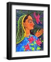 Maharani with Magenta Bird, 2011-Jane Tattersfield-Framed Giclee Print