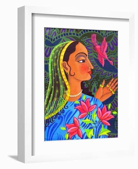 Maharani with Magenta Bird, 2011-Jane Tattersfield-Framed Giclee Print