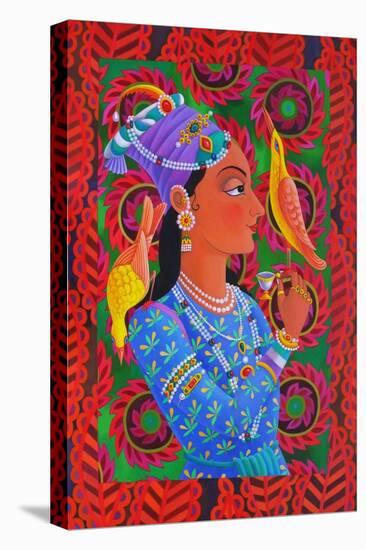 Maharani with Two Birds, 2012-Jane Tattersfield-Stretched Canvas