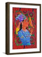 Maharani with Two Birds, 2012-Jane Tattersfield-Framed Giclee Print