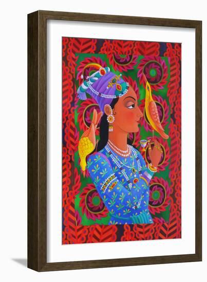 Maharani with Two Birds, 2012-Jane Tattersfield-Framed Giclee Print