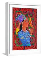 Maharani with Two Birds, 2012-Jane Tattersfield-Framed Giclee Print