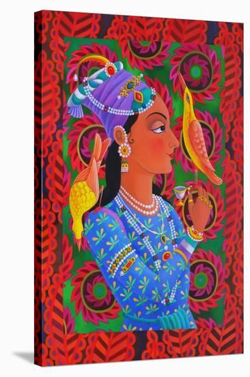 Maharani with Two Birds, 2012-Jane Tattersfield-Stretched Canvas