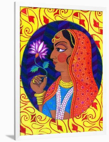 Maharani with White and Pink Flower, 2011-Jane Tattersfield-Framed Giclee Print