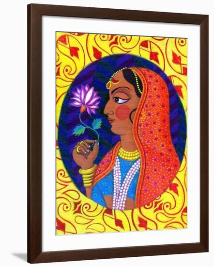 Maharani with White and Pink Flower, 2011-Jane Tattersfield-Framed Giclee Print