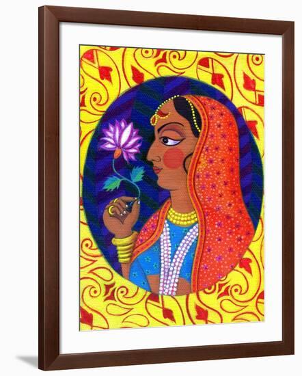 Maharani with White and Pink Flower, 2011-Jane Tattersfield-Framed Giclee Print