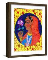 Maharani with White and Pink Flower, 2011-Jane Tattersfield-Framed Giclee Print