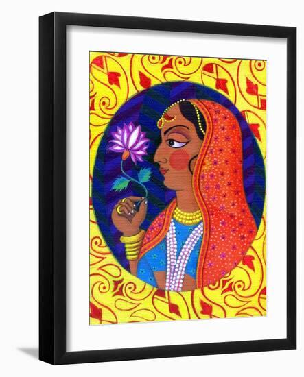 Maharani with White and Pink Flower, 2011-Jane Tattersfield-Framed Giclee Print