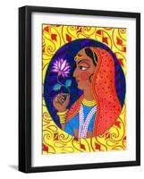 Maharani with White and Pink Flower, 2011-Jane Tattersfield-Framed Giclee Print