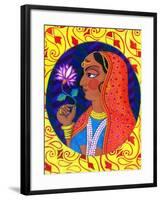 Maharani with White and Pink Flower, 2011-Jane Tattersfield-Framed Giclee Print