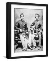 Mahatma Gandhi in Rajkot with School Friend Sheikh Mehtab, Rajkot, 1883-null-Framed Giclee Print