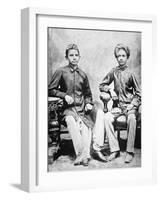 Mahatma Gandhi in Rajkot with School Friend Sheikh Mehtab, Rajkot, 1883-null-Framed Giclee Print