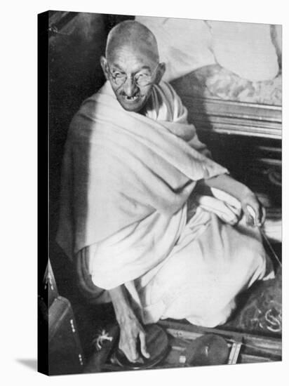 Mahatma Gandhi Indian Nationalist and Spiritual Leader Sailing from Boulogne to Folkestone-null-Stretched Canvas