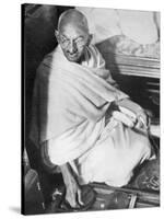 Mahatma Gandhi Indian Nationalist and Spiritual Leader Sailing from Boulogne to Folkestone-null-Stretched Canvas