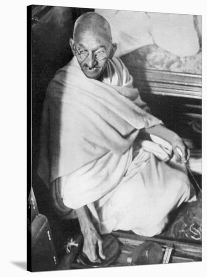 Mahatma Gandhi Indian Nationalist and Spiritual Leader Sailing from Boulogne to Folkestone-null-Stretched Canvas