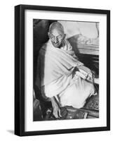 Mahatma Gandhi Indian Nationalist and Spiritual Leader Sailing from Boulogne to Folkestone-null-Framed Photographic Print