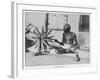 Mahatma Gandhi Indian Nationalist and Spiritual Leader Spins at a Wheel in 1931-null-Framed Art Print