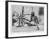 Mahatma Gandhi Indian Nationalist and Spiritual Leader Spins at a Wheel in 1931-null-Framed Art Print