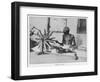 Mahatma Gandhi Indian Nationalist and Spiritual Leader Spins at a Wheel in 1931-null-Framed Art Print