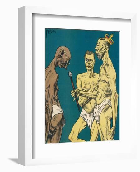 Mahatma Gandhi Indian Nationalist and Spiritual Leader-null-Framed Art Print