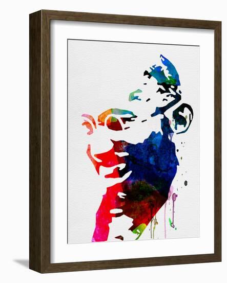 Mahatma Gandhi Watercolor-Lora Feldman-Framed Art Print