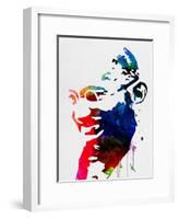 Mahatma Gandhi Watercolor-Lora Feldman-Framed Art Print