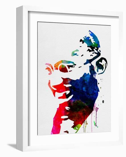 Mahatma Gandhi Watercolor-Lora Feldman-Framed Art Print