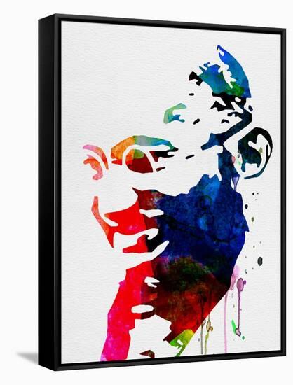 Mahatma Gandhi Watercolor-Lora Feldman-Framed Stretched Canvas