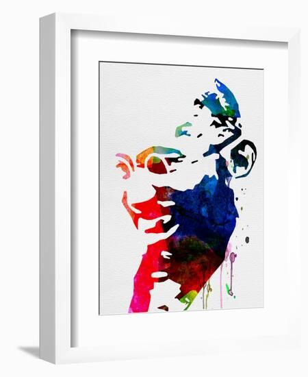 Mahatma Gandhi Watercolor-Lora Feldman-Framed Art Print