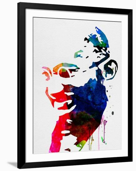 Mahatma Gandhi Watercolor-Lora Feldman-Framed Art Print