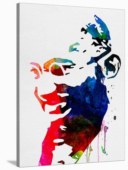 Mahatma Gandhi Watercolor-Lora Feldman-Stretched Canvas