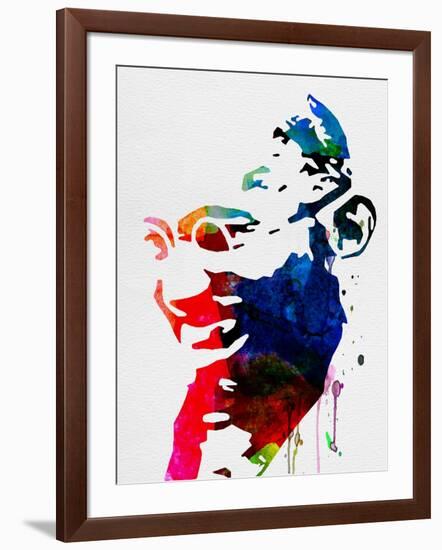 Mahatma Gandhi Watercolor-Lora Feldman-Framed Art Print