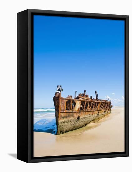 Maheno Shipwreck, Fraser Island, UNESCO World Heritage Site, Queensland, Australia, Pacific-Matthew Williams-Ellis-Framed Stretched Canvas