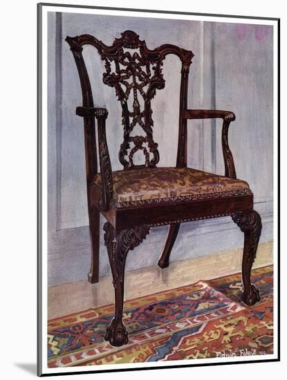 Mahogany Armchair, Style of Chippendale, 1911-1912-Edwin Foley-Mounted Premium Giclee Print