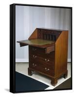 Mahogany Chippendale Style Slant Top Desk, Leaf Open, United Kingdom, Mid-18th Century-null-Framed Stretched Canvas