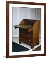 Mahogany Chippendale Style Slant Top Desk, Leaf Open, United Kingdom, Mid-18th Century-null-Framed Giclee Print