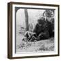 Mahout Removing a Thorn from an Elephant's Foot, Behar Tiger Shoot, India, C1900s-Underwood & Underwood-Framed Photographic Print