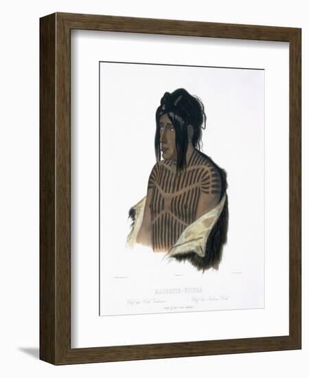 Mahsette-Kuiuab, Chief of the Cree Indians, Travels in the Interior of North America-Karl Bodmer-Framed Giclee Print