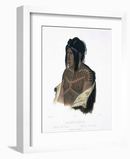 Mahsette-Kuiuab, Chief of the Cree Indians, Travels in the Interior of North America-Karl Bodmer-Framed Giclee Print