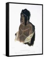 Mahsette-Kuiuab, Chief of the Cree Indians, Travels in the Interior of North America-Karl Bodmer-Framed Stretched Canvas