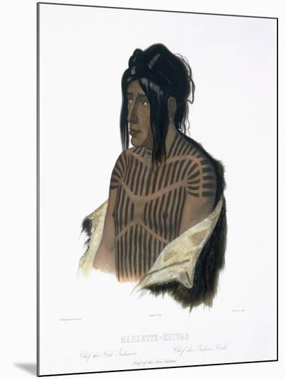 Mahsette-Kuiuab, Chief of the Cree Indians, Travels in the Interior of North America-Karl Bodmer-Mounted Giclee Print