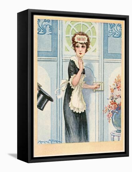 Maid Admitting Visitor-Maurice Milliere-Framed Stretched Canvas