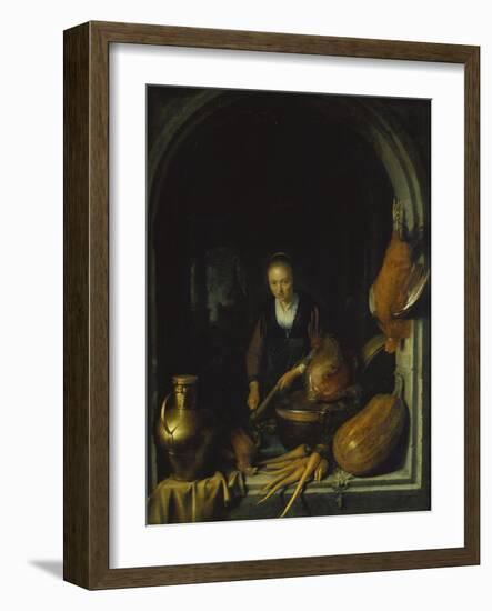 Maid Cleaning Carrots-Gerrit Dou-Framed Giclee Print