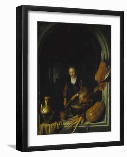 Maid Cleaning Carrots-Gerrit Dou-Framed Giclee Print