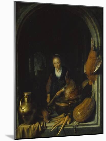 Maid Cleaning Carrots-Gerrit Dou-Mounted Giclee Print