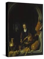 Maid Cleaning Carrots-Gerrit Dou-Stretched Canvas