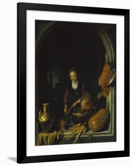 Maid Cleaning Carrots-Gerrit Dou-Framed Giclee Print