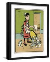 Maid Drops Tray-John Hassall-Framed Art Print